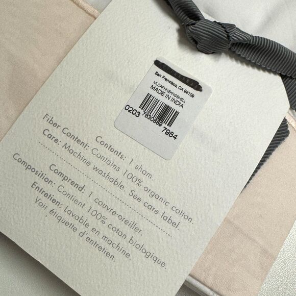 NWT Pottery Barn Monique Lhuillier Daphne Organic Percale King Shams in Shell - Picture 7 of 7